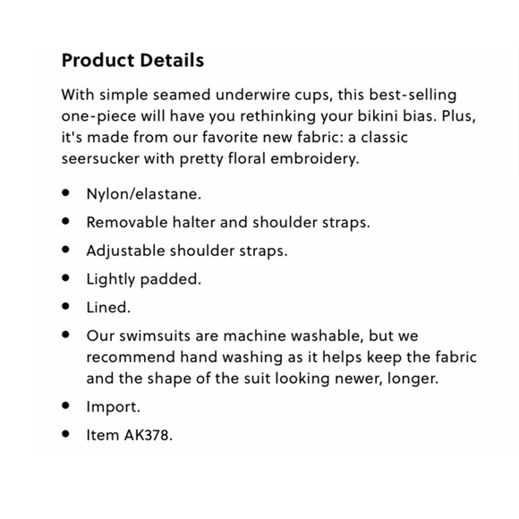 J. CREW One Piece Swimsuit Embroidered Seersucker - Picture 5 of 5